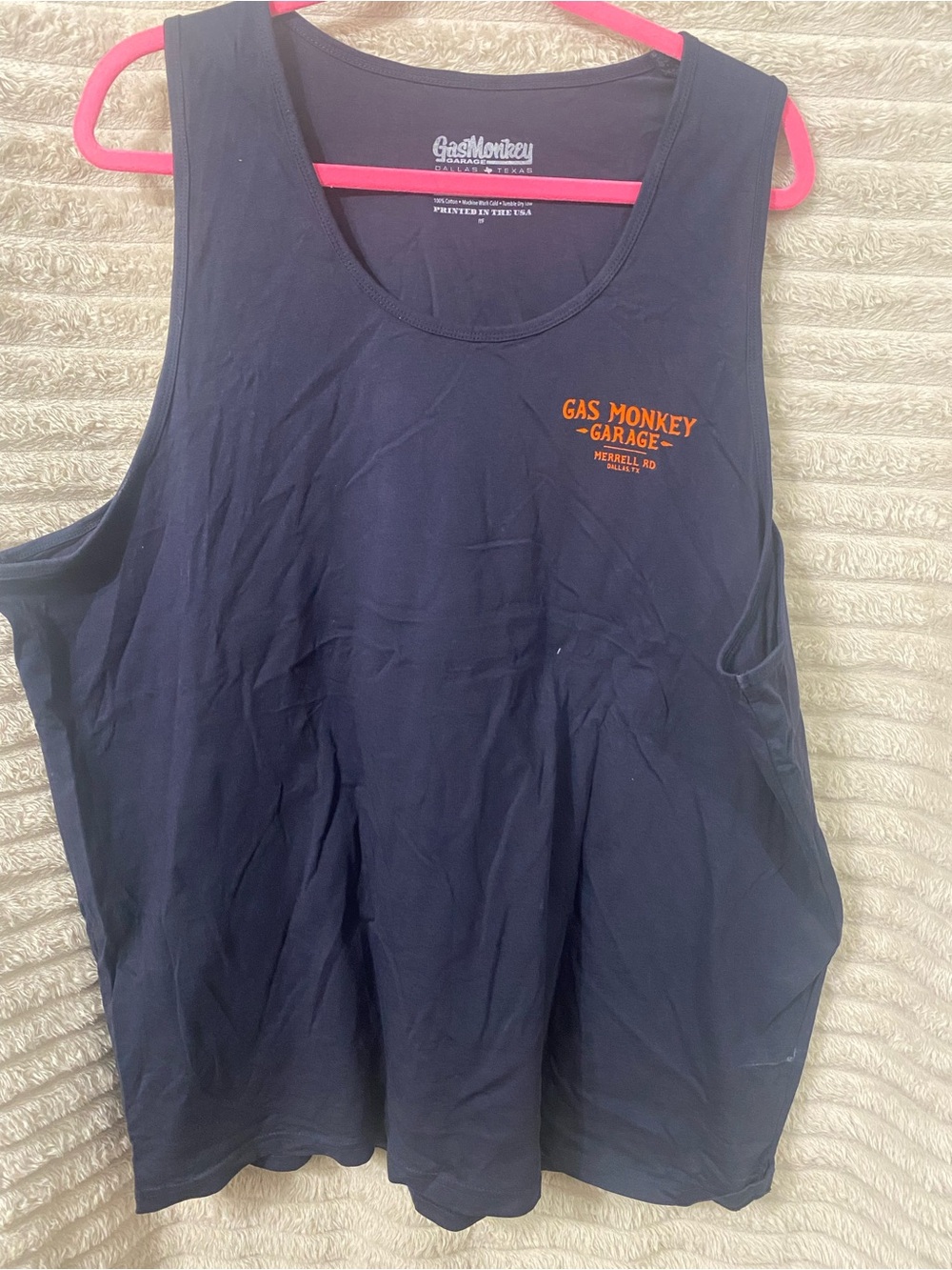 Gas Monkey Garage Navy Tank with Pink Trim